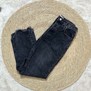 Free People | We The Free Washed Black Denim | Raw Hem | Size 27